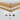 Springfit Club Class Natura mattress corner close-up showing camel woven side border with Springfit branded tape and available thickness options of 6 inch, 8 inch, and 10 inch